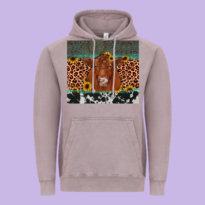Red Angus Leopard Vintage Hoodie Designed By Jahusdesignshop