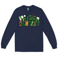 Navy st patricks day one lucky dentist Long Sleeve Tee - AdoDesignShop