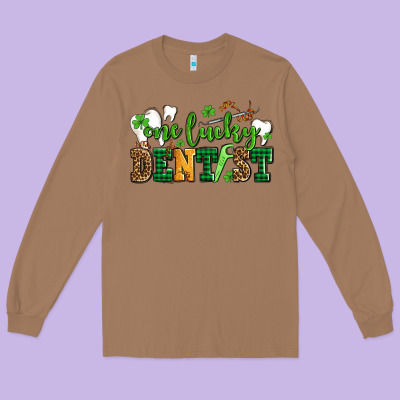 St Patricks Day One Lucky Dentist Long Sleeve Tee Designed By Adodesignshop
