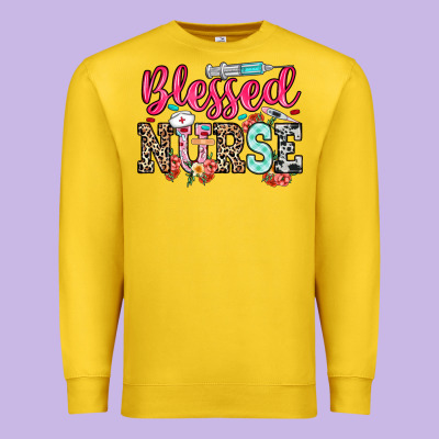 Blessed Nurse Premium Sweatshirt Designed By Nancycooperartshop