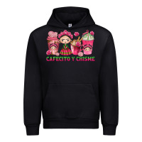 Black Cafecito y Chisme Coffee Cups Urban Hoodie - texasbilliewilder