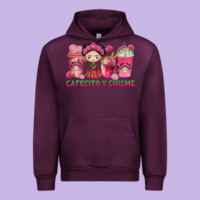 Cafecito Y Chisme Coffee Cups Urban Hoodie Designed By Texasbilliewilder
