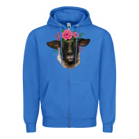True Royal suffolk ewe sheep with floral headdress Zipper Hoodie - BarkalooDesign