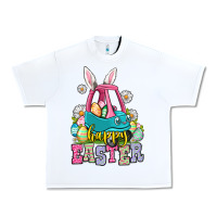 White Happy Easter toddler car Urban Heavy Tee - OliviaCreatesArt