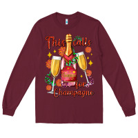 Burgundy this calls for champagne Long Sleeve Tee - AdoDesignShop