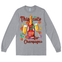 Heather Grey this calls for champagne Long Sleeve Tee - AdoDesignShop