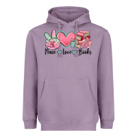 Lavender peace love books Heavyweight Hoodie - MaliasSmallBusiness