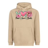 Mushroom peace love books Heavyweight Hoodie - MaliasSmallBusiness