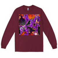 Burgundy halloween witch seamless pattern Long Sleeve Tee - BundleAndBundleShop