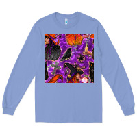 Colony Blue halloween witch seamless pattern Long Sleeve Tee - BundleAndBundleShop