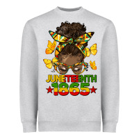 Heather Grey juneteenth 1865 afro bun Heavyweight Sweatshirt - HRA Design Shop