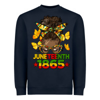 Navy juneteenth 1865 afro bun Heavyweight Sweatshirt - HRA Design Shop