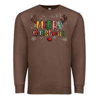 Chestnut merry christmas raindeerr Premium Sweatshirt - MaliasSmallBusiness
