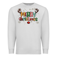 Dove Grey merry christmas raindeerr Premium Sweatshirt - MaliasSmallBusiness