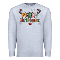 Heather Grey merry christmas raindeerr Premium Sweatshirt - MaliasSmallBusiness