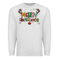 Oatmeal Heather merry christmas raindeerr Premium Sweatshirt - MaliasSmallBusiness