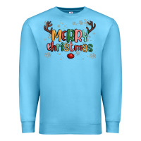 Ocean Blue merry christmas raindeerr Premium Sweatshirt - MaliasSmallBusiness