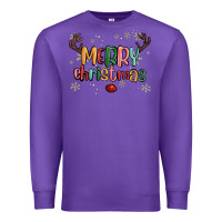 Purple merry christmas raindeerr Premium Sweatshirt - MaliasSmallBusiness
