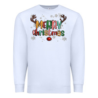 White merry christmas raindeerr Premium Sweatshirt - MaliasSmallBusiness