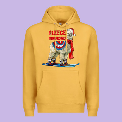 Fleece Navidad Alpaca Premium Hoodie Designed By Lillyallendesigns