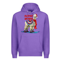 Purple Fleece Navidad Alpaca Premium Hoodie - LillyAllenDesigns