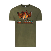 Vintage Olive crazychickens Vintage Tee - CowhideDigitalArt