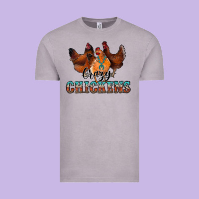 Crazychickens Vintage Tee Designed By Cowhidedigitalart