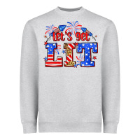 Heather Grey Let's get lit 4th of July Heavyweight Sweatshirt - Neo Western