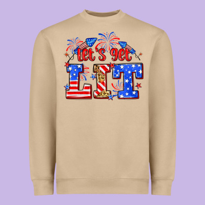 Let's Get Lit 4th Of July Heavyweight Sweatshirt Designed By Neo Western