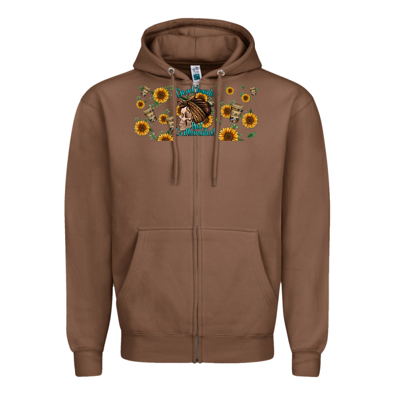 Dead Inside But Caffeinated Momlife Zipper Hoodie by Jasminsmagicworld | Teevron