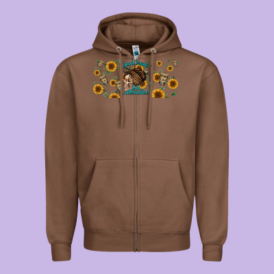 Dead Inside But Caffeinated Momlife Zipper Hoodie Designed By Jasminsmagicworld