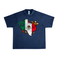 Navy mexica texas Urban Heavy Tee - CowhideDigitalArt