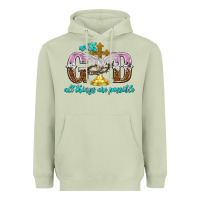 Matcha with god all things are possible Heavyweight Hoodie - NancyCooperArtShop