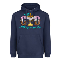 Navy with god all things are possible Heavyweight Hoodie - NancyCooperArtShop