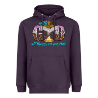 Plum with god all things are possible Heavyweight Hoodie - NancyCooperArtShop