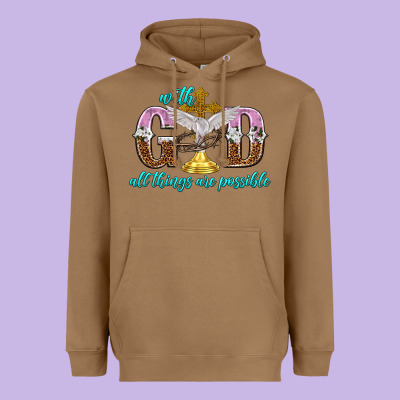 With God All Things Are Possible Heavyweight Hoodie Designed By Nancycooperartshop