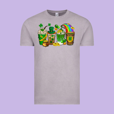 St. Patricks Day Coffee Drinks Vintage Tee Designed By Neo Western