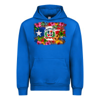 Dominican Republic And Puerto Rico Flag Urban Hoodie | Teevron