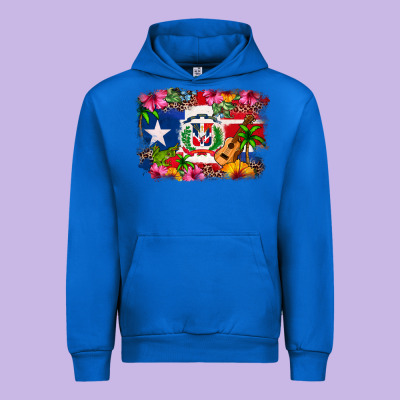 Dominican Republic And Puerto Rico Flag Urban Hoodie Designed By Texasbilliewilder