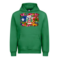 Emerald Dominican Republic and Puerto Rico Flag Urban Hoodie - texasbilliewilder