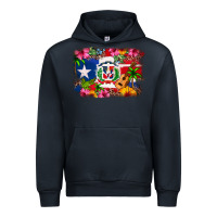 Navy Dominican Republic and Puerto Rico Flag Urban Hoodie - texasbilliewilder