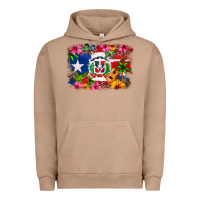 Pigment Burro Dominican Republic and Puerto Rico Flag Urban Hoodie - texasbilliewilder