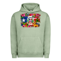 Pigment Oil Green Dominican Republic and Puerto Rico Flag Urban Hoodie - texasbilliewilder