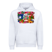 White Dominican Republic and Puerto Rico Flag Urban Hoodie - texasbilliewilder