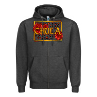 Charcoal Heather Spanish chula with roses Zipper Hoodie - Jasminsmagicworld