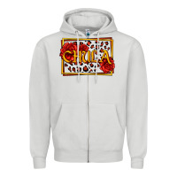 Dove Grey Spanish chula with roses Zipper Hoodie - Jasminsmagicworld