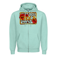 Spanish Chula With Roses Zipper Hoodie | Teevron