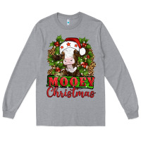 Heather Grey Mooey christmas Long Sleeve Tee - Artiststas