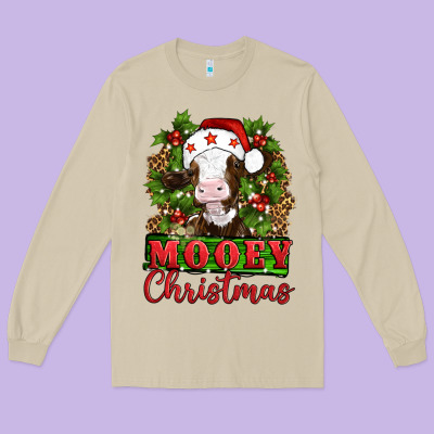 Mooey Christmas Long Sleeve Tee Designed By Artiststas