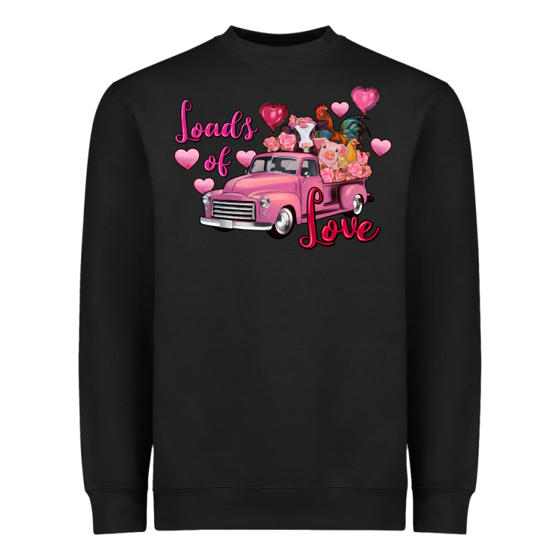 Loads Of Love Valentine's Day Farm Truck Heavyweight Sweatshirt by FaDigitalArtStudio | Teevron